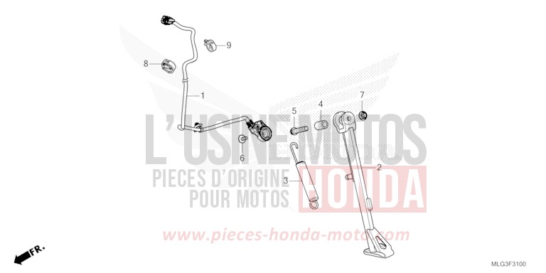 SEITENSTAENDER von Africa Twin DCT GRAND PRIX RED (R380B) von 2022